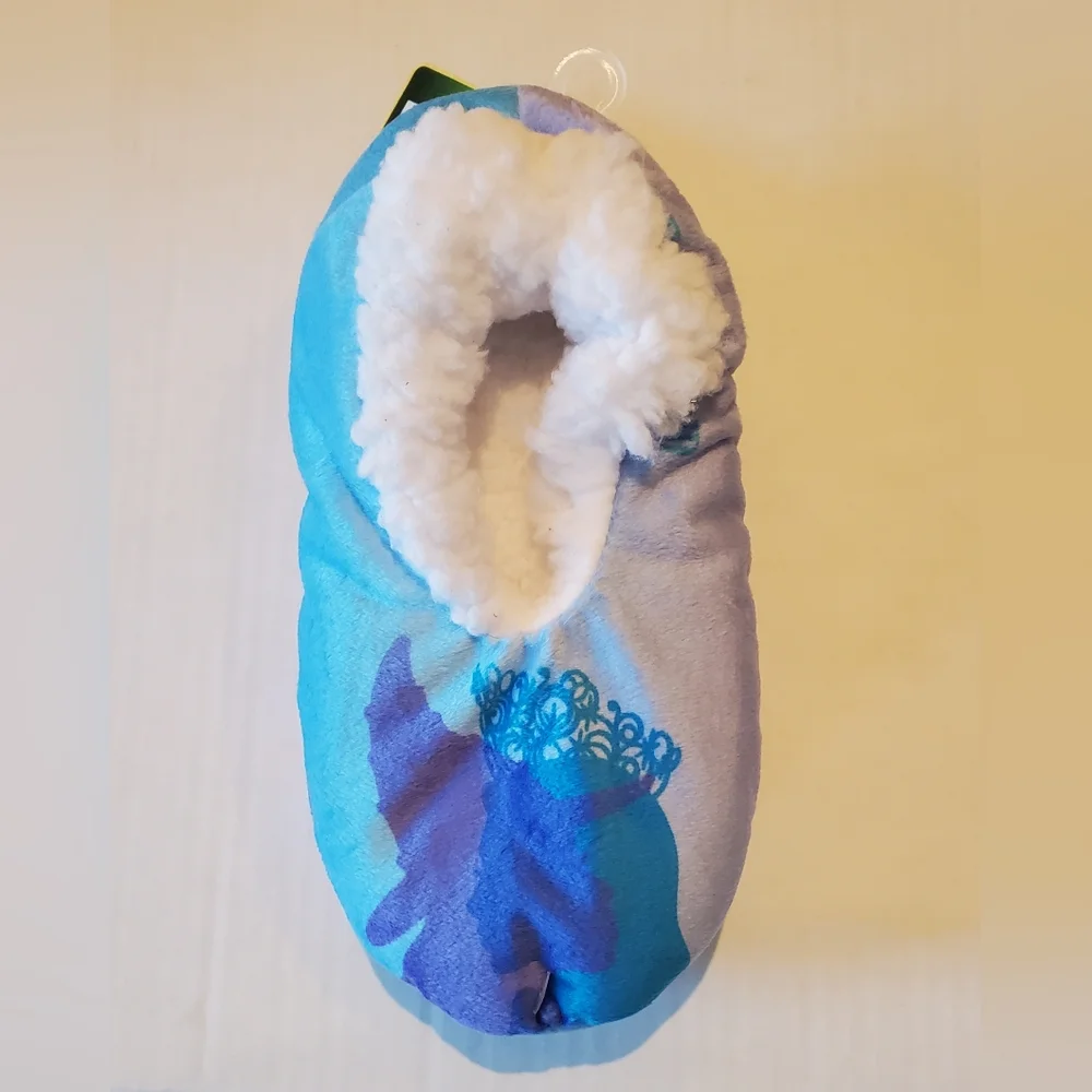 Wicked Kids Cozy Slipper Socks Blue & Purple Sz M/L 13-4